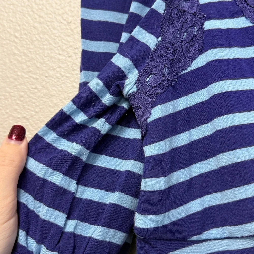 Vintage Free People V-Neck Striped Top